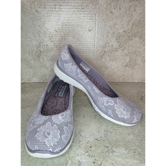 Skechers Air Cooled Memory Foam Ballet Flats Women Sz 7 Floral Comfort Shoes - Picture 1 of 8